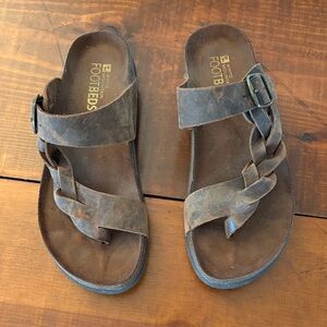 White Mountain Brown Braided Sandals